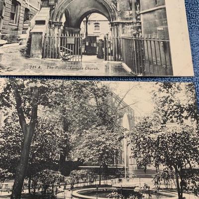 Vintage Lot - Temple Church Postcard Scenes - All Clean & Unsent