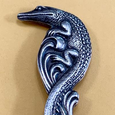 Greenleaf & Crosby Sterling Silver Florida Travel Spoon W/ Alligator
