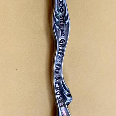 Greenleaf & Crosby Sterling Silver Florida Travel Spoon W/ Alligator