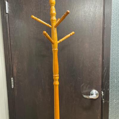 Wooden coat rack