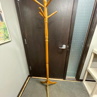 Wooden coat rack