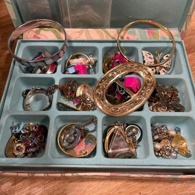 Hair styling tools and small jewelry box