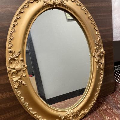 Vintage Oval Gold Mirror