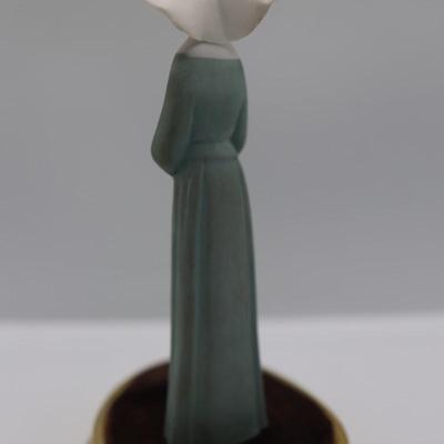 Vintage Porcelain Nun with Velvet Stand