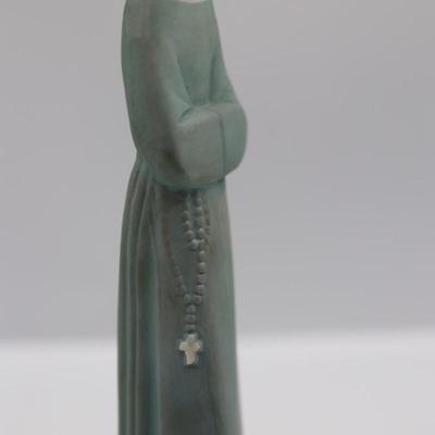 Vintage Porcelain Nun with Velvet Stand