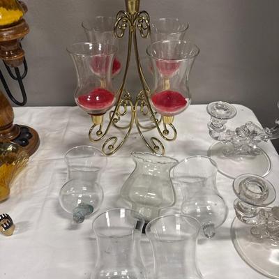 Assortment of candleholders and candles