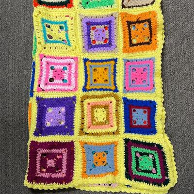 granny square afghan crocheted homemade handmade colorful handcrafted blanket throw or bedspread