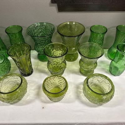 Green glassware galore