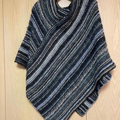 Black and gray poncho NWT