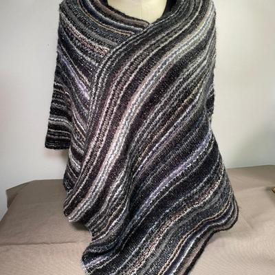 Black and gray poncho NWT
