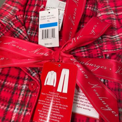 Karen Neuburger Red plaid PJ set XL