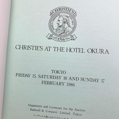 Christie’s Japanese Artifacts 1980 Auction Catalog Hotel Okura Japan
