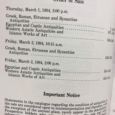Islamic Art & Antiquities Lester Wolfe Collection Greek Roman Etruscsn Byzantine Egyptian Coptic Western Asiatic Sothebys 1981...