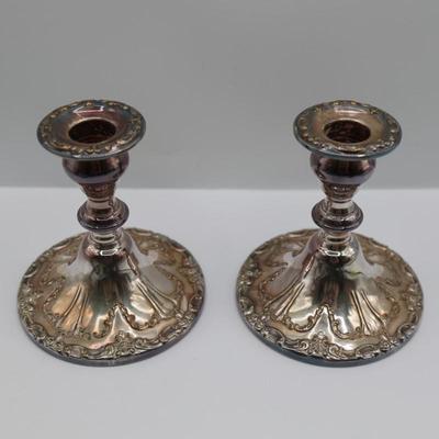 Pair of Gorham Silverplate Console Candleholders
