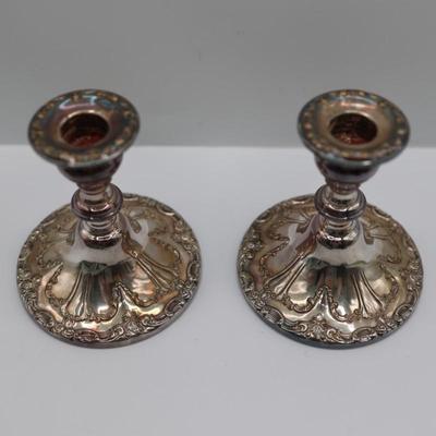 Pair of Gorham Silverplate Console Candleholders