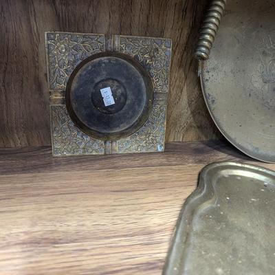 Brass Trays Basket & Ashtray
