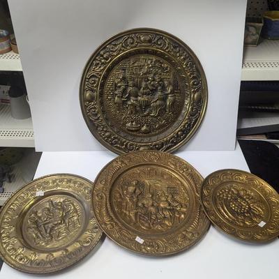 Vintage Brass Embossed Wall Hangings