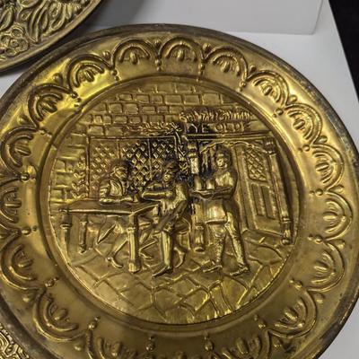 Vintage Brass Embossed Wall Hangings