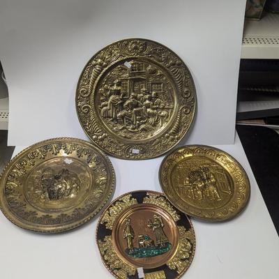 Vintage Brass Embossed Wall Hangings