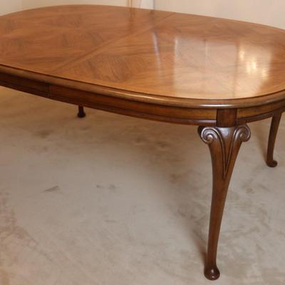 Solid Wood Dining Table with Two Leaves