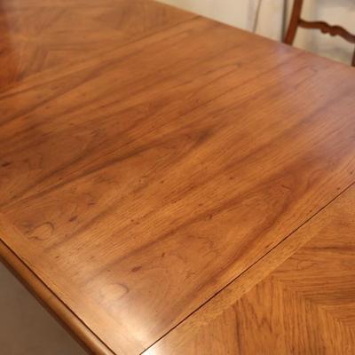 Solid Wood Dining Table with Two Leaves