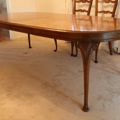 Solid Wood Dining Table with Two Leaves