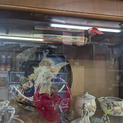Approx 76" Tall Lighted Glass Curio Cabinet