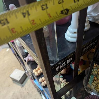Approx 19 3/4" x 14" x 75 1/2" Metal Frame With Glass Shelves
