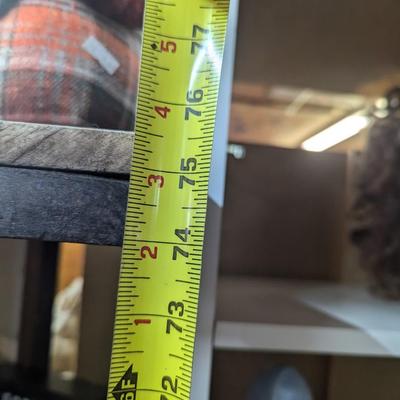 Approx 19 3/4" x 14" x 75 1/2" Metal Frame With Glass Shelves