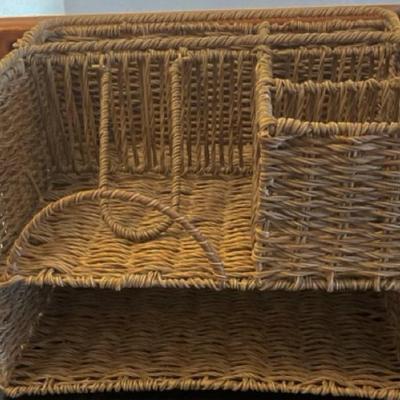 Wicker organizer, waste basket and French memo board!