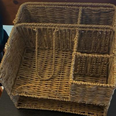 Wicker organizer, waste basket and French memo board!