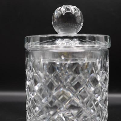 Vintage Decorative Cut Crystal Glass Lidded Dish