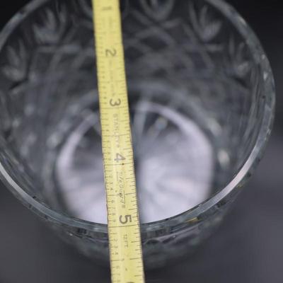 Vintage Decorative Cut Crystal Glass Lidded Dish