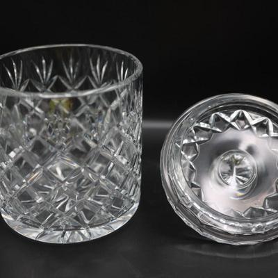 Vintage Decorative Cut Crystal Glass Lidded Dish