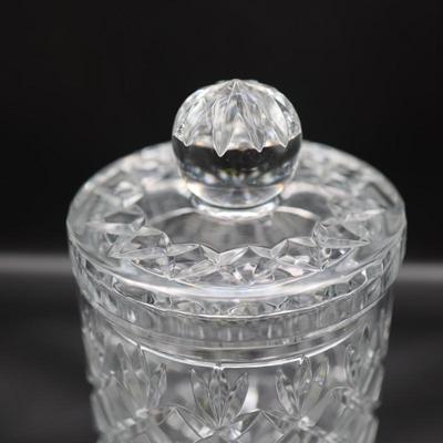 Vintage Decorative Cut Crystal Glass Lidded Dish