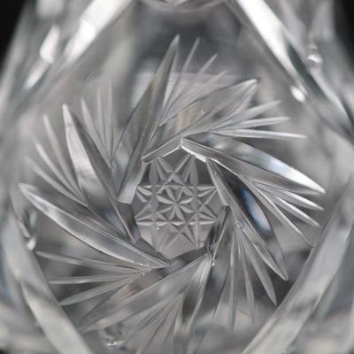 American Brilliant Cut Glass Crystal Pitcher Pin Wheel