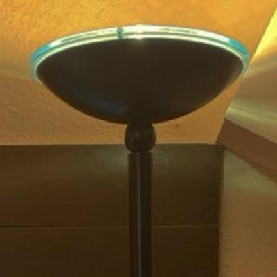 Black Floor Lamp with Green Light and Dimmer
