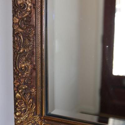 Large Ornate Gold Beveled Mirror