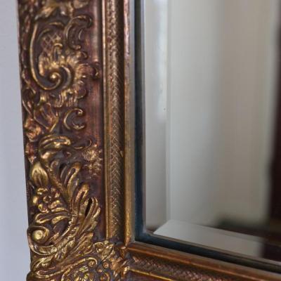 Large Ornate Gold Beveled Mirror