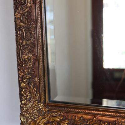 Large Ornate Gold Beveled Mirror