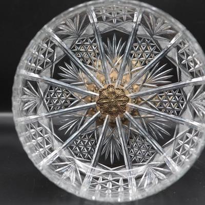 Beautiful Cut Crystal Large Footed Pedestal Centerpiece Compote