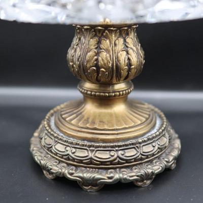 Beautiful Cut Crystal Large Footed Pedestal Centerpiece Compote