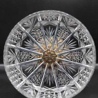 Beautiful Cut Crystal Large Footed Pedestal Centerpiece Compote