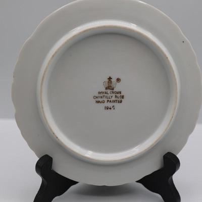 Royal Crown Chantilly Rose Hand Painted Tea Tile/Trivet, 1947