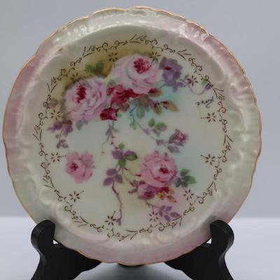 Royal Crown Chantilly Rose Hand Painted Tea Tile/Trivet, 1947