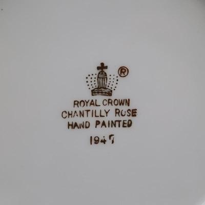 Royal Crown Chantilly Rose Hand Painted Tea Tile/Trivet, 1947