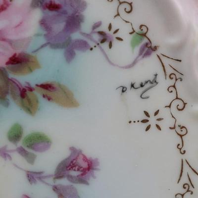 Royal Crown Chantilly Rose Hand Painted Tea Tile/Trivet, 1947