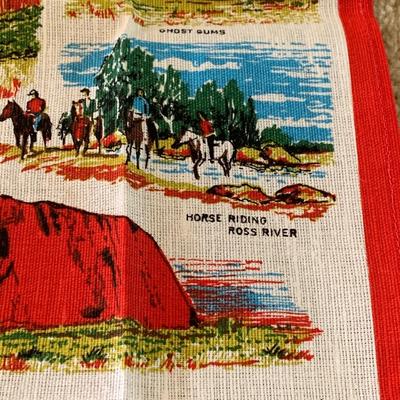 Vintage Australian Outback Northern Territory Tea Towel Kitchen Hand Towel SHIPS FREE!