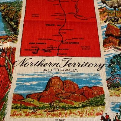 Vintage Australian Outback Northern Territory Tea Towel Kitchen Hand Towel SHIPS FREE!
