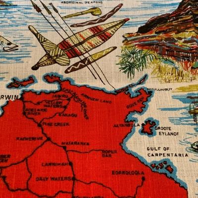 Vintage Australian Outback Northern Territory Tea Towel Kitchen Hand Towel SHIPS FREE!